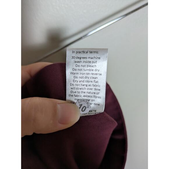 SAINT + SOFIA Maroon Red Apartment Pant Straight Leg Pull-On Women's 10 - Picture 5 of 5